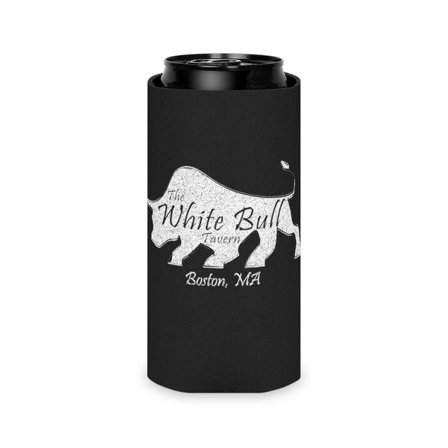 Can Cooler - White Distressed Logo - Black