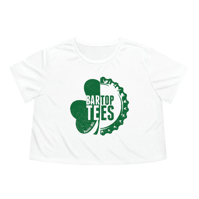 BarTop Shamrock Women's Flowy Cropped Tee