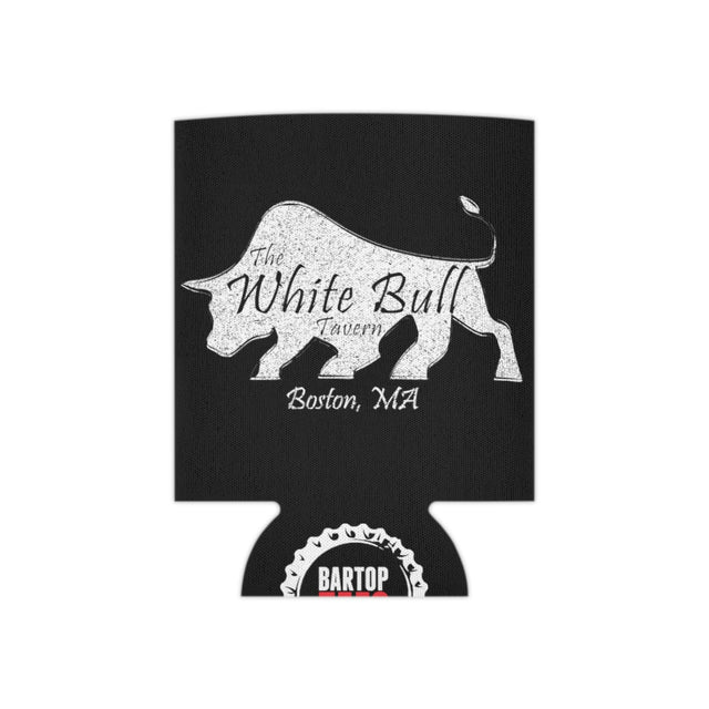 Can Cooler - White Distressed Logo - Black