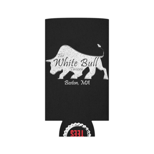 Can Cooler - White Distressed Logo - Black