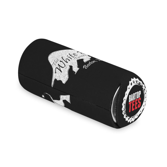 Can Cooler - White Distressed Logo - Black