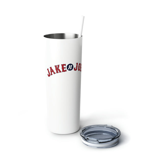 Jake n JOES Skinny Steel Tumbler with Straw, 20oz