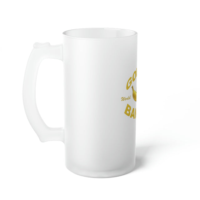 Golden Banana Frosted Glass Beer Mug