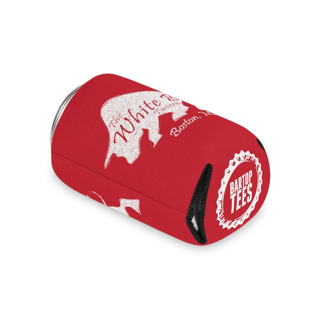 Can Cooler - White Distressed Logo - Red