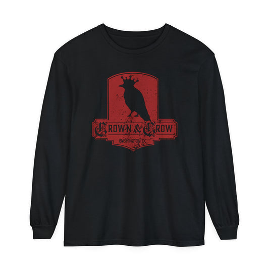 Crown & Crow Unisex Garment-dyed Long Sleeve T-Shirt