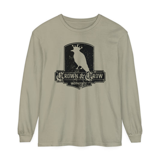 Crown & Crow Unisex Garment-dyed Long Sleeve T-Shirt