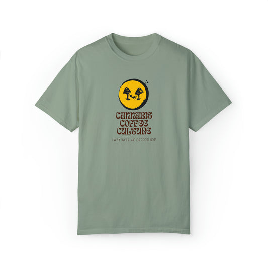 Lazy Daze Cannabis Coffee Culture Unisex Garment-Dyed T-shirt