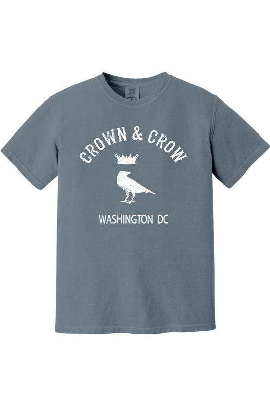 Crown & Crow in White Unisex Garment-Dyed T-shirt