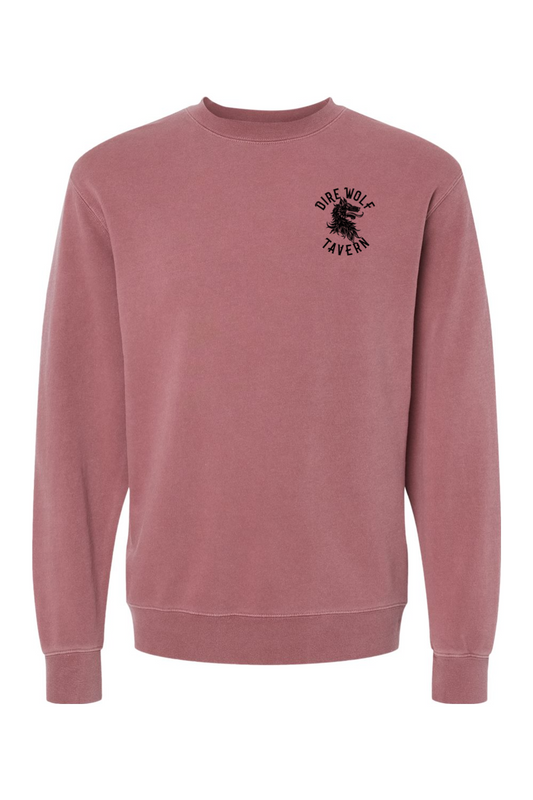 Dire Wolf Tavern Skull Chain Pigment-Dyed Crewneck Sweatshirt - Unisex