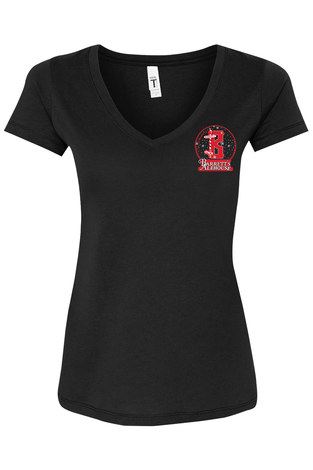 Barrett's Alehouse Santa Cotton Blend V-Neck T-Shirt - Women's