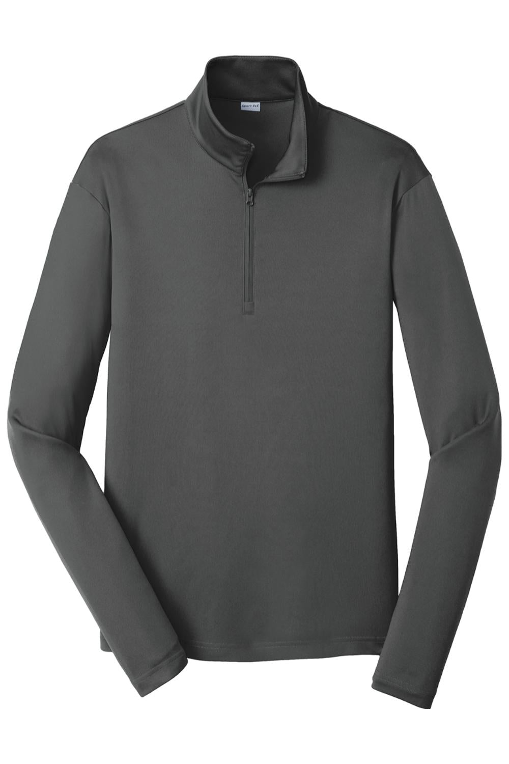 Dark grey Sport-Tek PosiCharge Competitor 1/4-zip pullover with long sleeves and a stand-up collar.