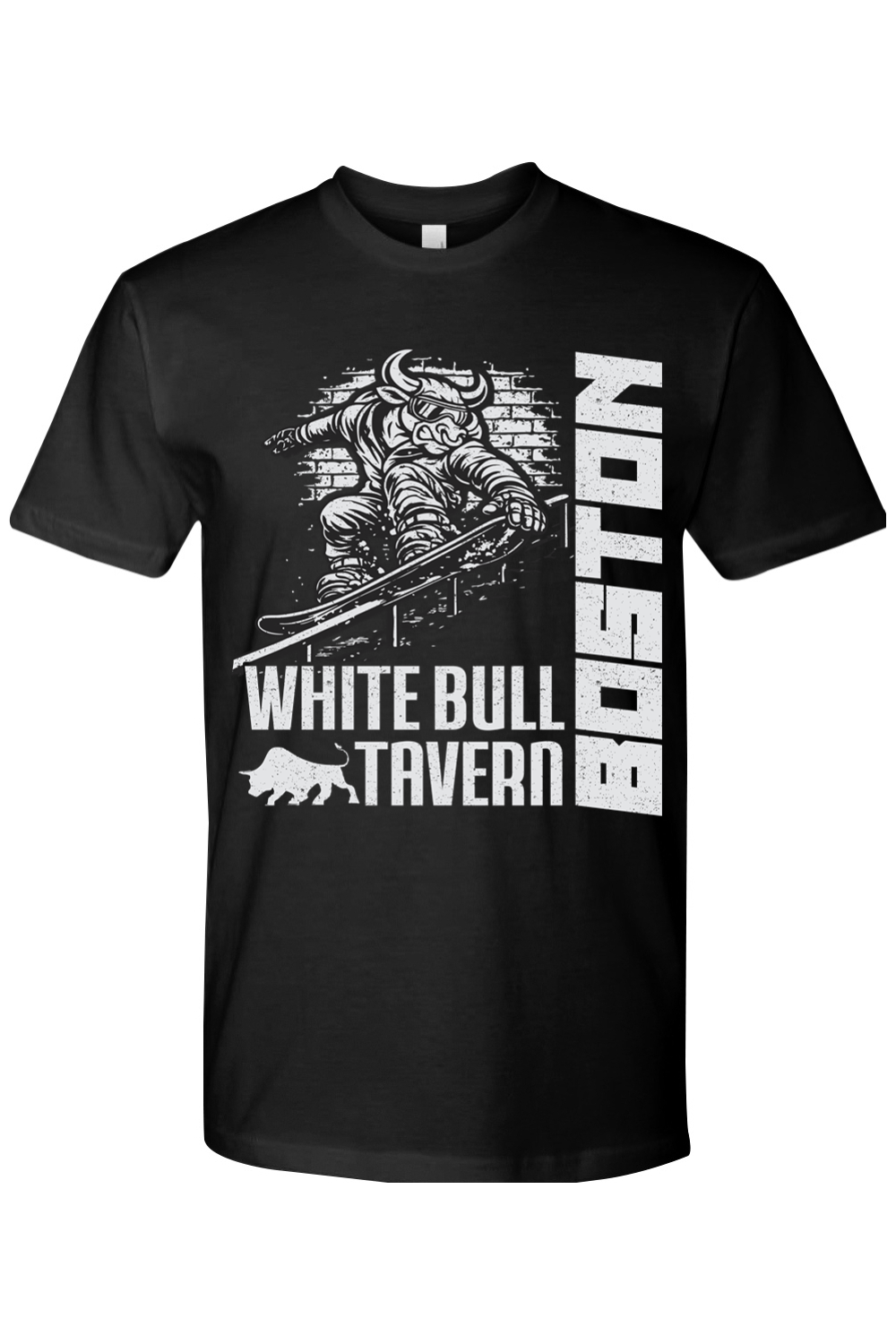 White Bull Tavern Boston Snowboarding Cotton T-Shirt - Men's