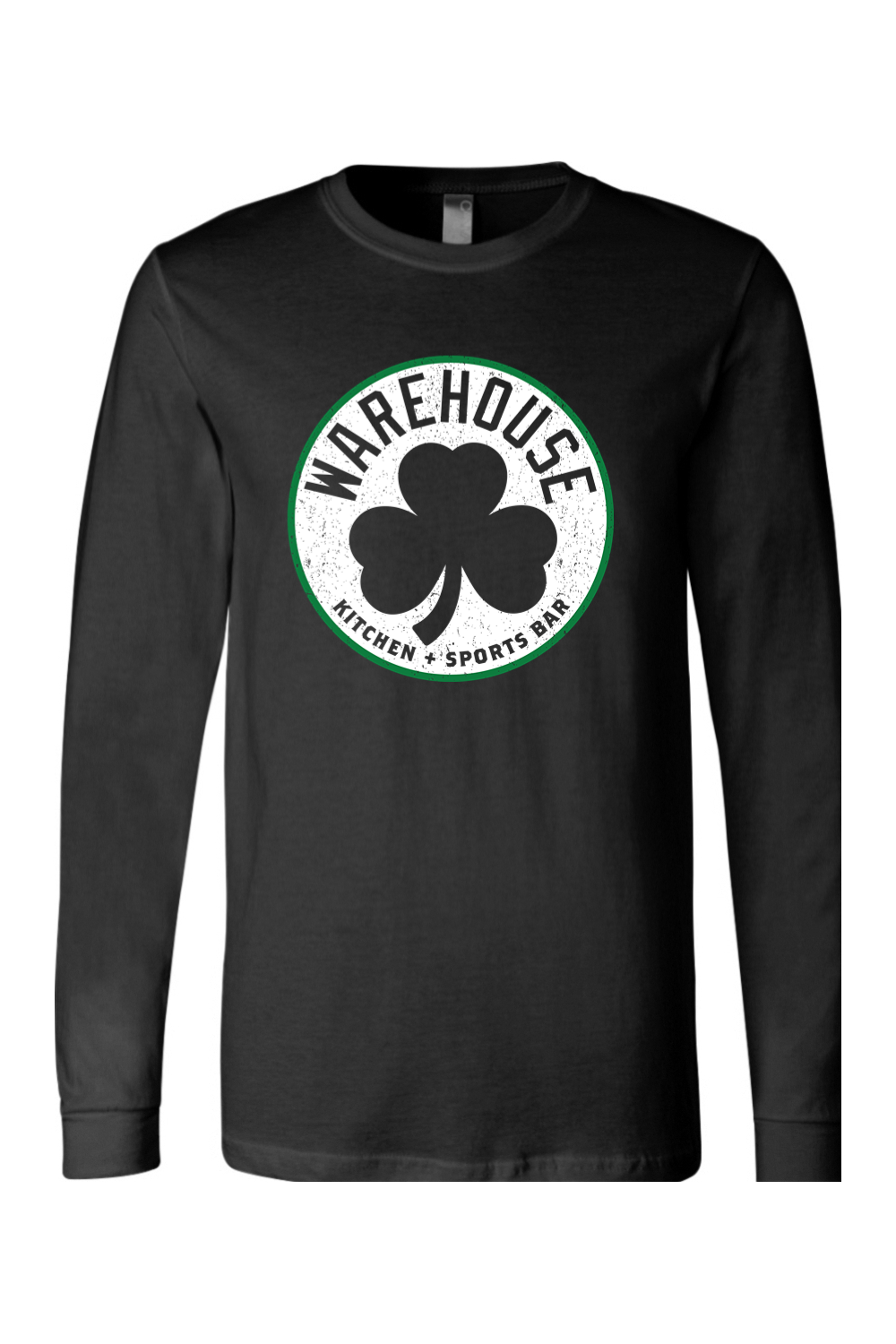 Warehouse Kitchen + Sports Bar Boston Clover Full Front Long Sleeve T-Shirt - Unisex