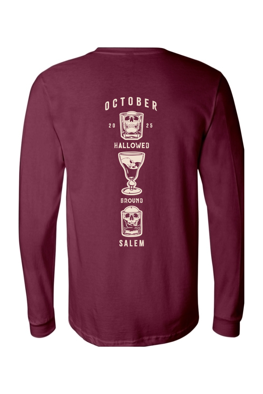 Hallowed Ground Skull October 2025 100% Cotton Long Sleeve T-Shirt - Mens