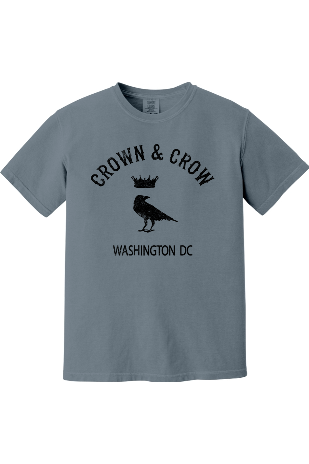Crown & Crow in Black Unisex Garment-Dyed T-shirt