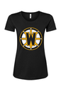 Warehouse Kitchen + Sports Bar Boston Black & Gold Cotton Blend T-Shirt - Women's