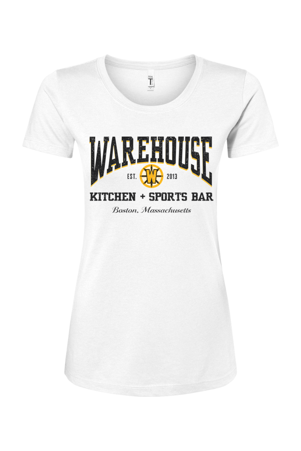 Warehouse Kitchen + Sports Bar Boston Black & Gold Cotton Blend T-Shirt - Women's