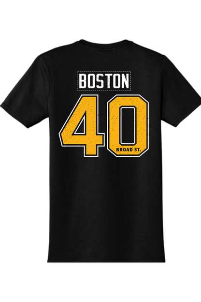 Warehouse Kitchen + Sports Bar Boston Black & Gold Relaxed Fit Cotton T-Shirt - Unisex
