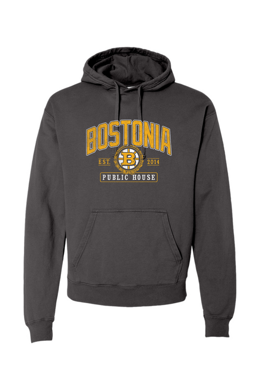Bostonia Black & Gold Garment-Dyed Hoodie - Men's