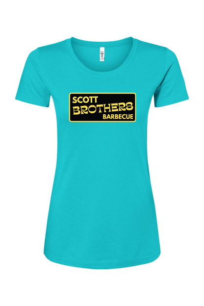 Scott Brothers Barbecue Black N' Gold Logo Cotton T-Shirt - Women's