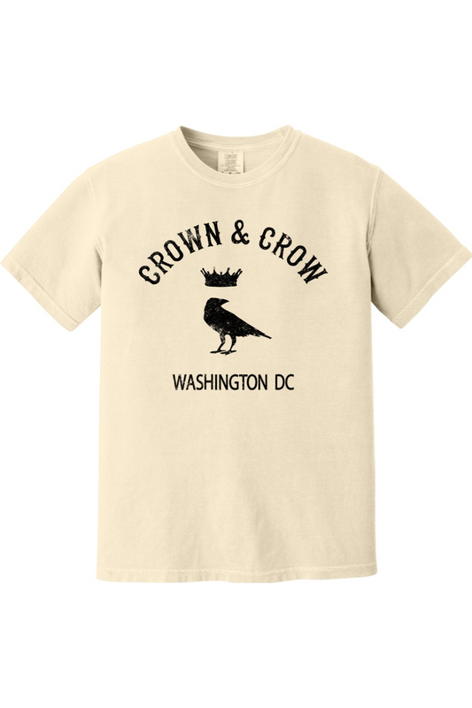 Crown & Crow in Black Unisex Garment-Dyed T-shirt