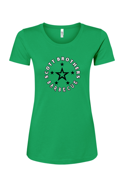 Scott Brothers Barbecue Black N' White Star Logo Cotton Tshirt - Women's