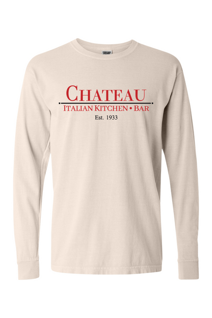 Chateau Italian Kitchen & Bar Large Logo Comfort Colors Long Sleeve T-Shirt - Mens