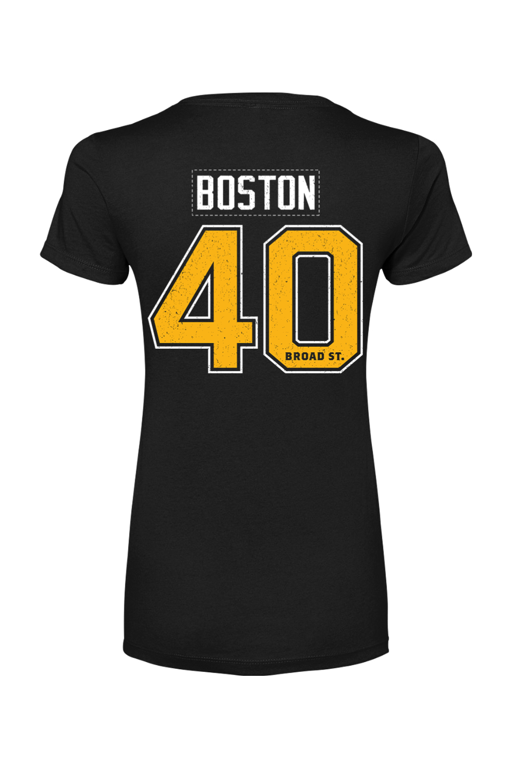 Warehouse Kitchen + Sports Bar Boston Black & Gold Cotton Blend T-Shirt - Women's