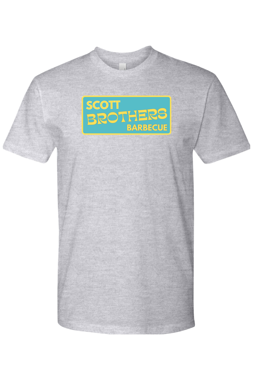 Scott Brothers Barbecue Yellow/Teal Logo Cotton Tshirt - Unisex