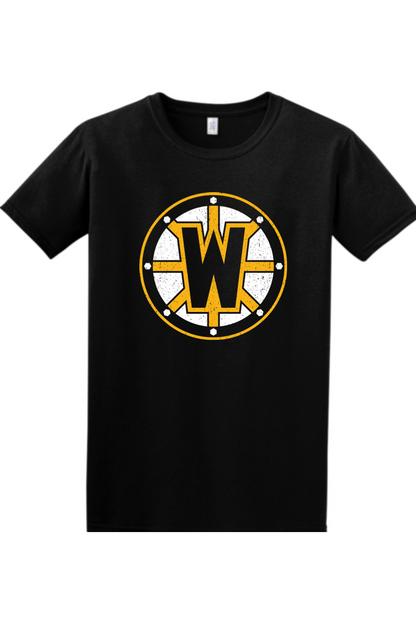 Warehouse Kitchen + Sports Bar Boston Black & Gold Relaxed Fit Cotton T-Shirt - Unisex