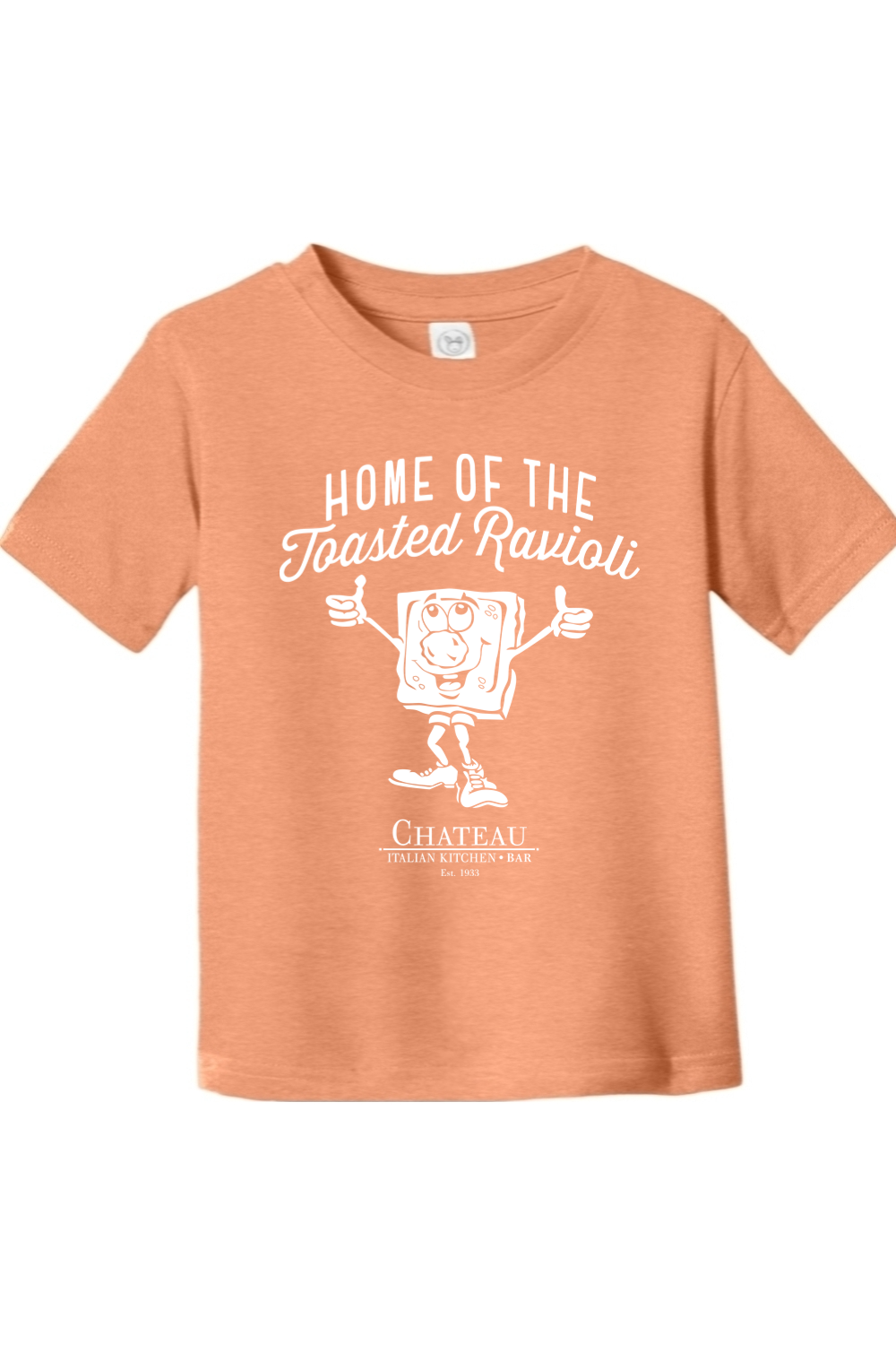 Chateau Home of the Toasted Ravioli Cotton *Spring Colors* T-Shirt - Toddler