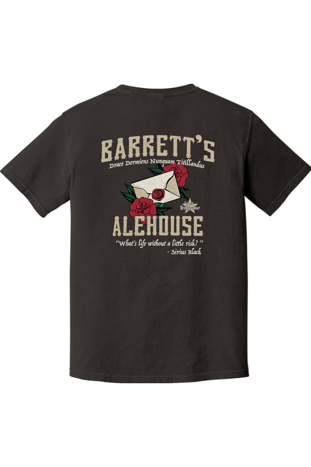 Barrett's Alehouse Rose Letter Comfort Colors T-Shirt - Mens Adult