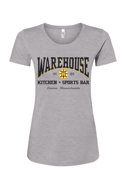 Warehouse Kitchen + Sports Bar Boston Black & Gold Cotton Blend T-Shirt - Women's