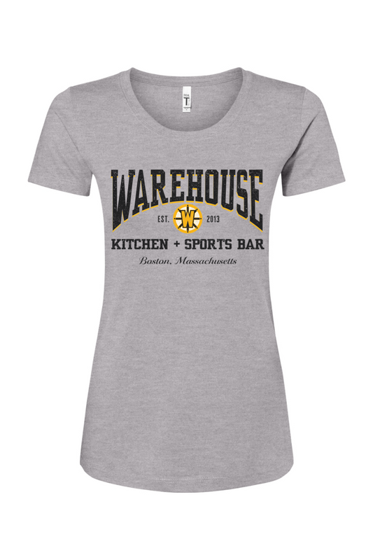 Warehouse Kitchen + Sports Bar Boston Black & Gold Cotton Blend T-Shirt - Women's