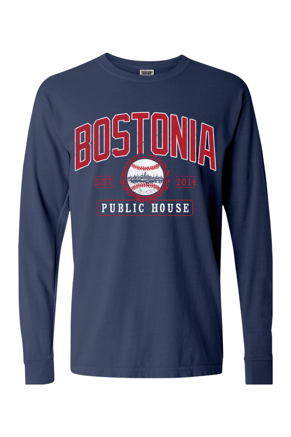 Bostonia Public House Baseball Comfort Colors Long Sleeve T-Shirt - Men's