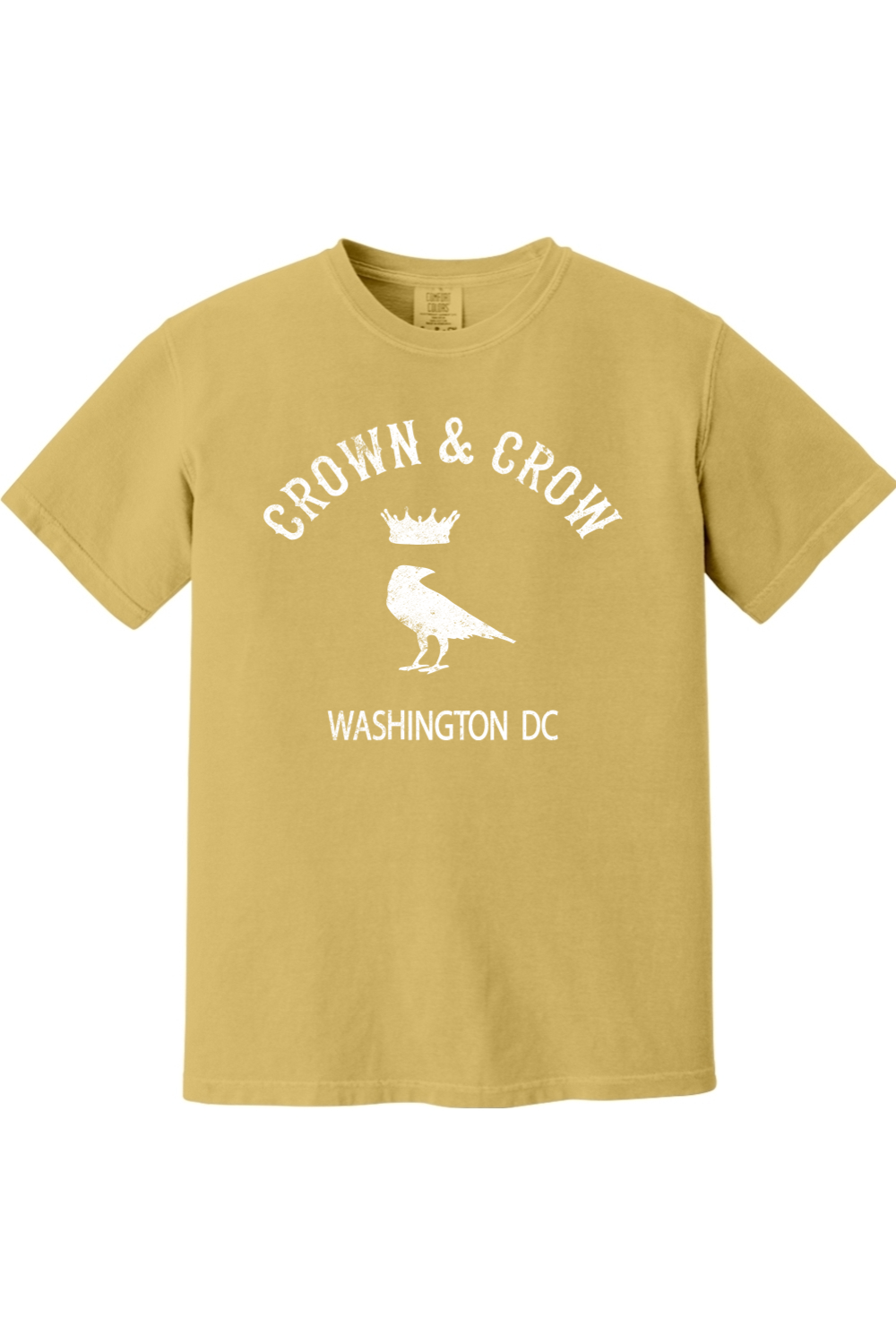Crown & Crow in White Unisex Garment-Dyed T-shirt