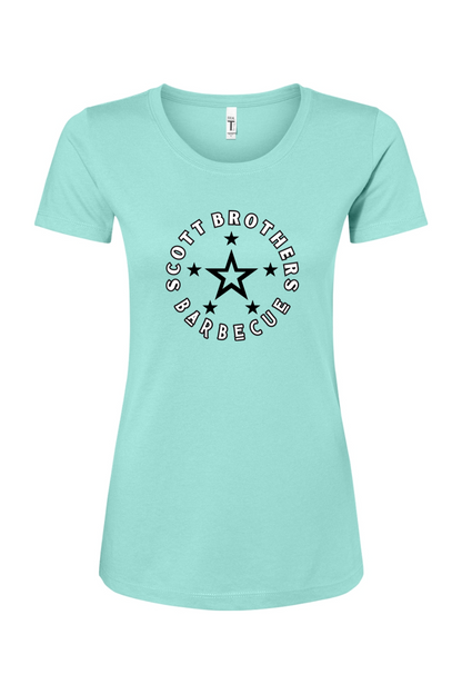 Scott Brothers Barbecue Black N' White Star Logo Cotton Tshirt - Women's