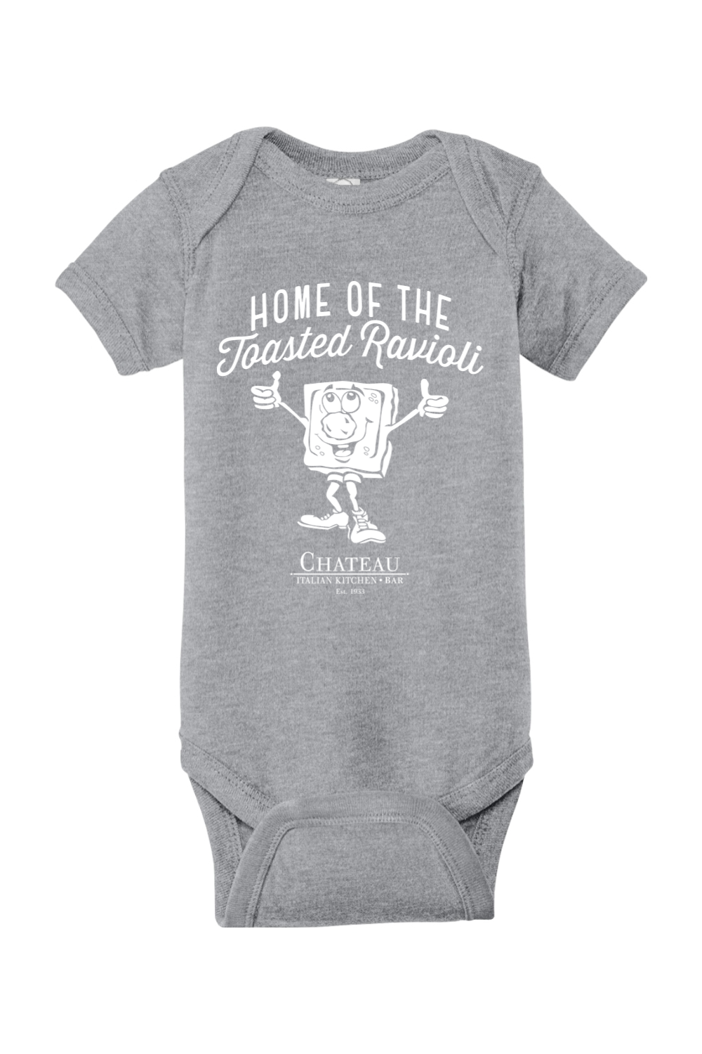 Chateau Home of the Toasted Ravioli Cotton *Spring Colors* Onesie - Infant