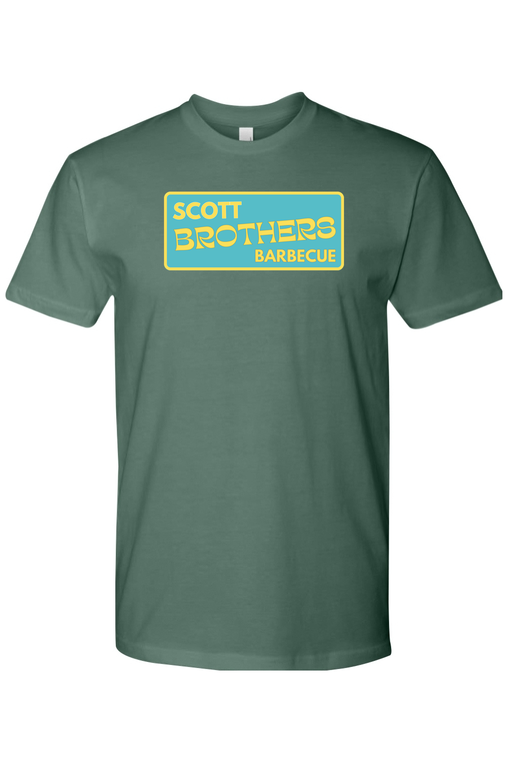 Scott Brothers Barbecue Yellow/Teal Logo Cotton Tshirt - Unisex