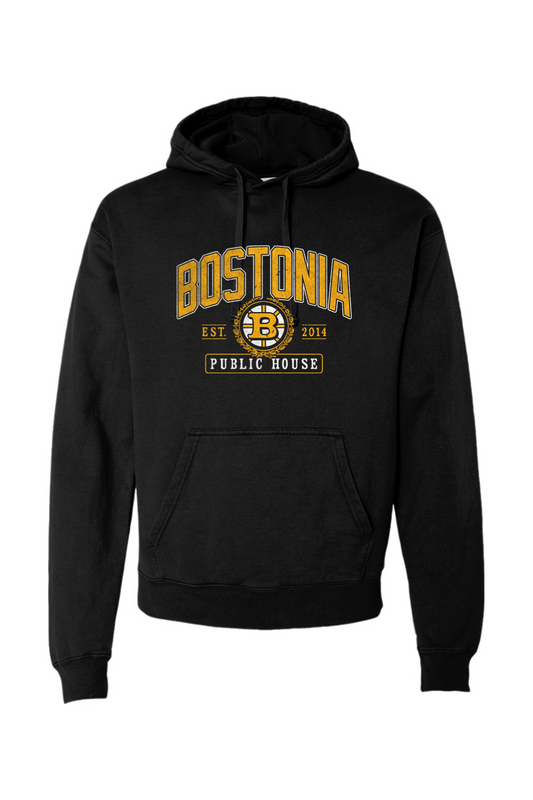 Bostonia Black & Gold Garment-Dyed Hoodie - Men's