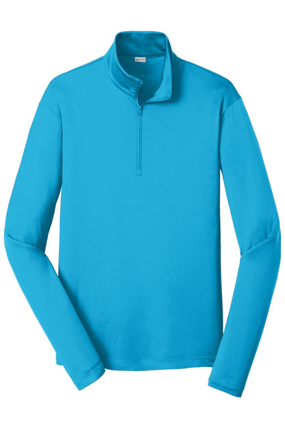 Bright blue Sport-Tek PosiCharge 1/4-zip pullover with long sleeves and a lightweight, breathable fabric.