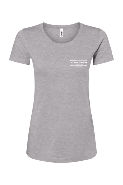 Staff Uniform - Minglewood White Logo Left Chest Women's Cotton Blend T-Shirt