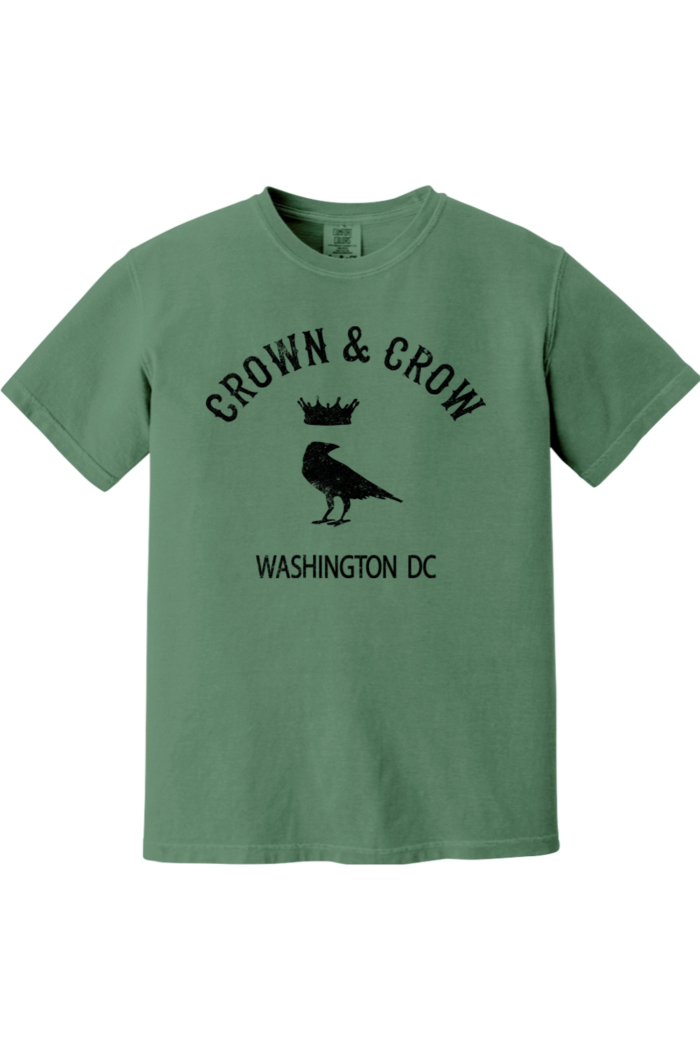 Crown & Crow in Black Unisex Garment-Dyed T-shirt