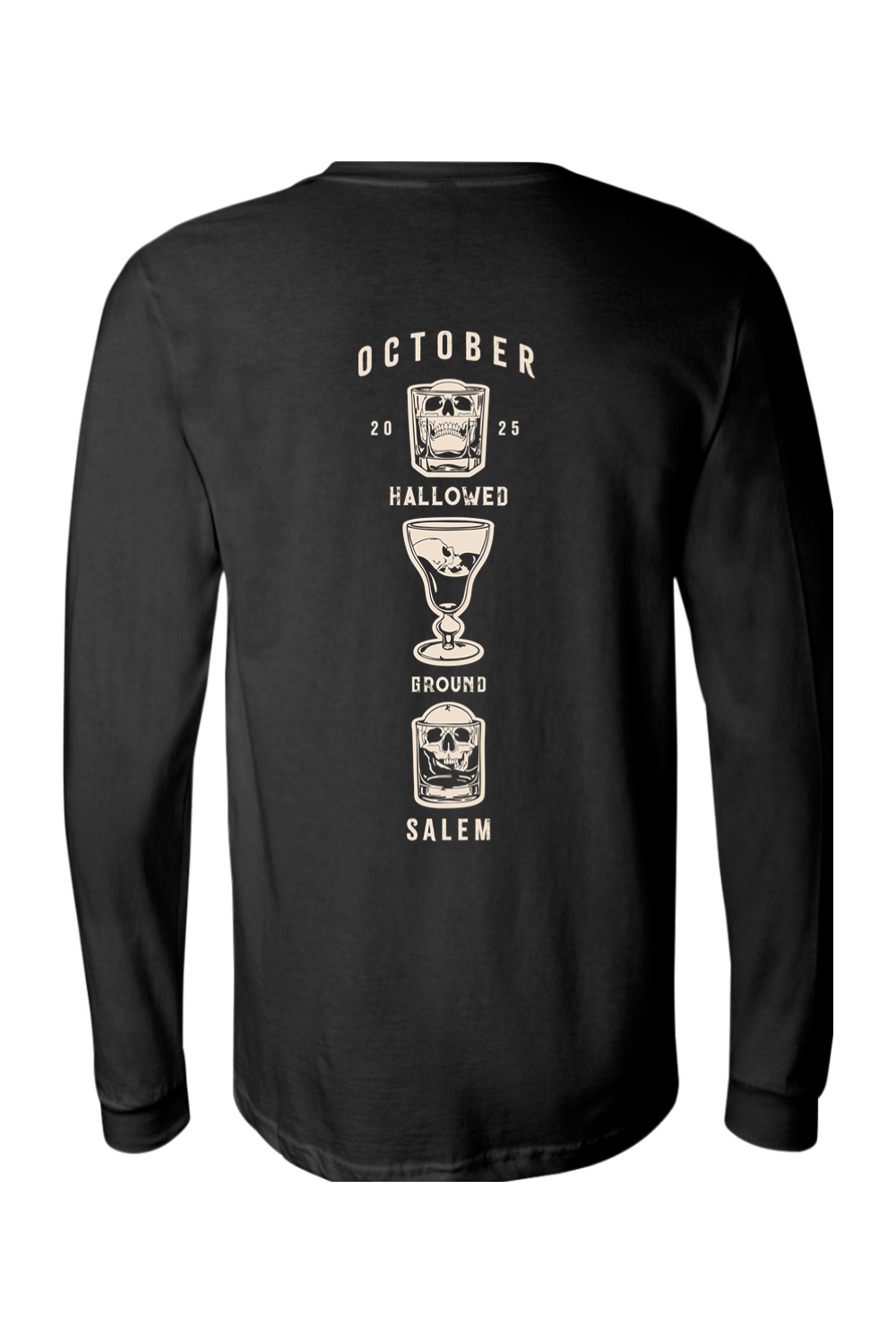 Hallowed Ground Skull October 2025 100% Cotton Long Sleeve T-Shirt - Mens
