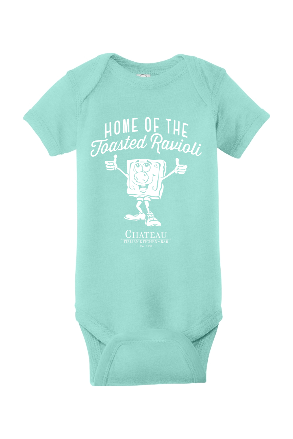 Chateau Home of the Toasted Ravioli Cotton *Spring Colors* Onesie - Infant