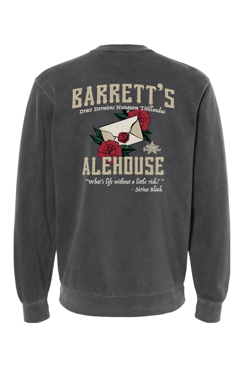 Barrett's Alehouse Rose Letter Pigment-Dyed Crewneck - Unisex Adult