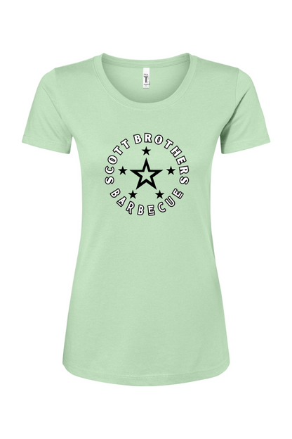 Scott Brothers Barbecue Black N' White Star Logo Cotton Tshirt - Women's