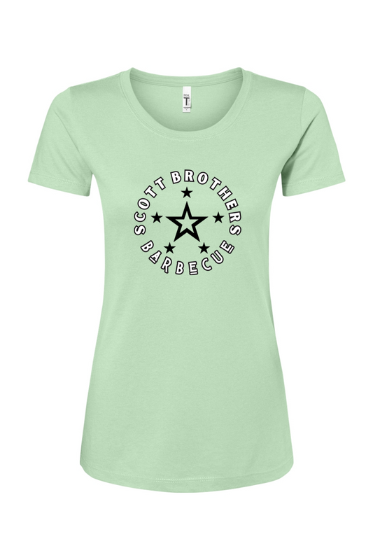 Scott Brothers Barbecue Black N' White Star Logo Cotton Tshirt - Women's