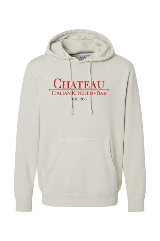 Chateau Italian Kitchen & Bar Large Logo Pigment-Dyed Hoodie - Unisex Adult