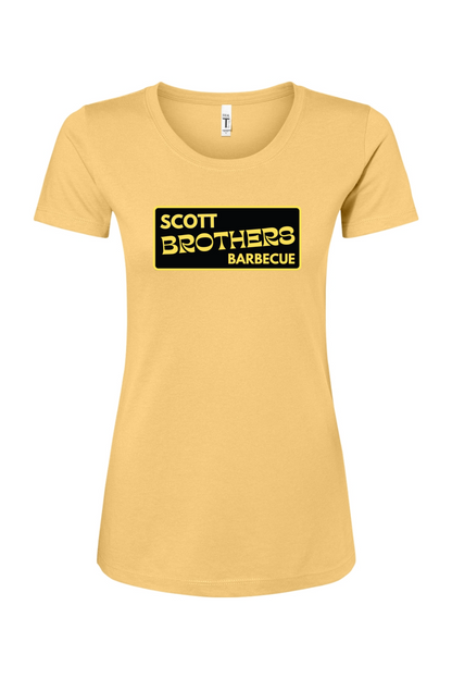 Scott Brothers Barbecue Black N' Gold Logo Cotton T-Shirt - Women's